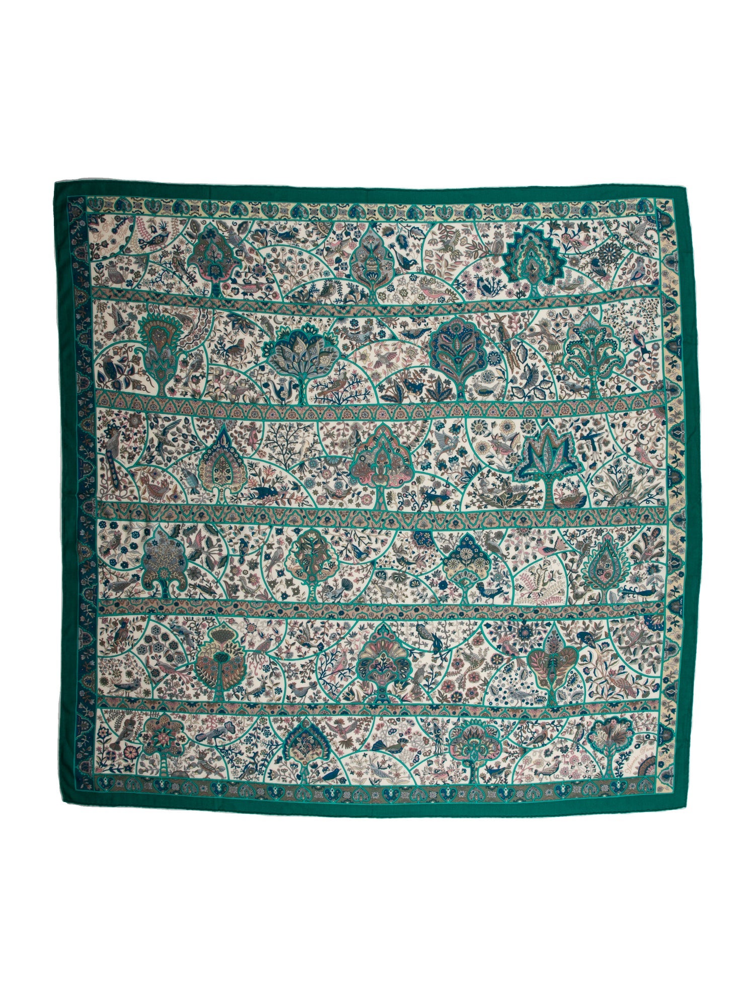 Hermès Au Pays des Oiseaux Fleurs Cashmere Scarf