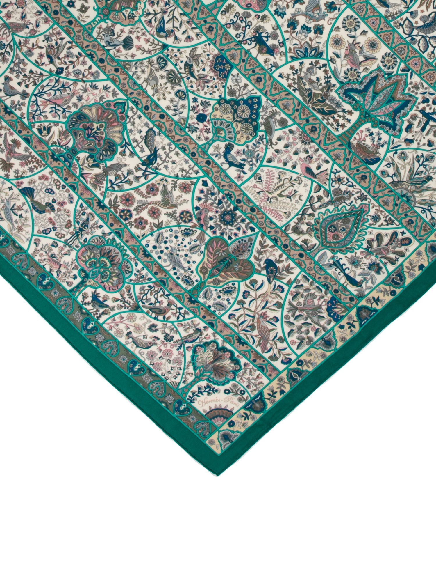 Hermès Au Pays des Oiseaux Fleurs Cashmere Scarf