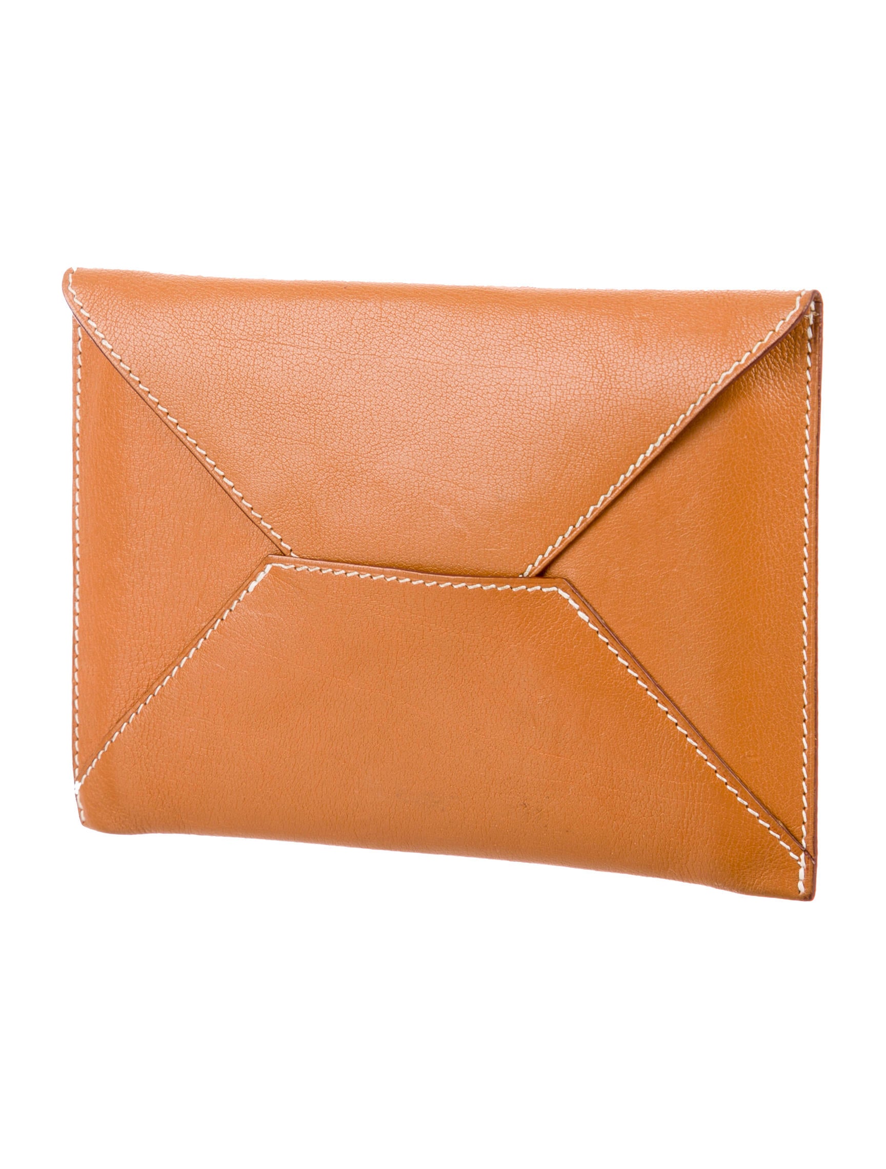 Hermès Leather Envelope Card Holder Brown Travel, Accessories