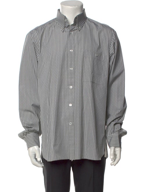 Hermès Plaid Print Long Sleeve Shirt