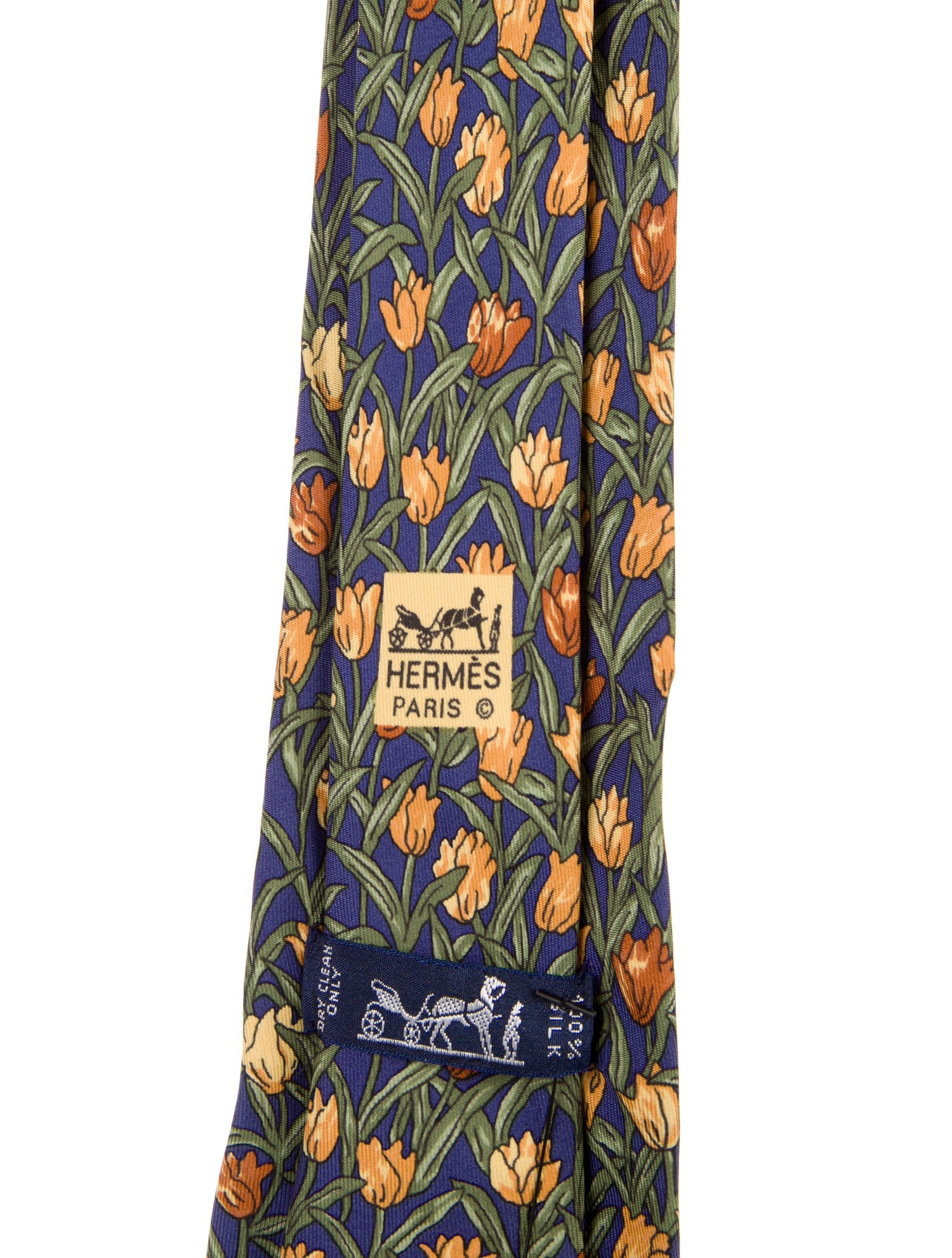 Hermès Pattern Print Silk Tie