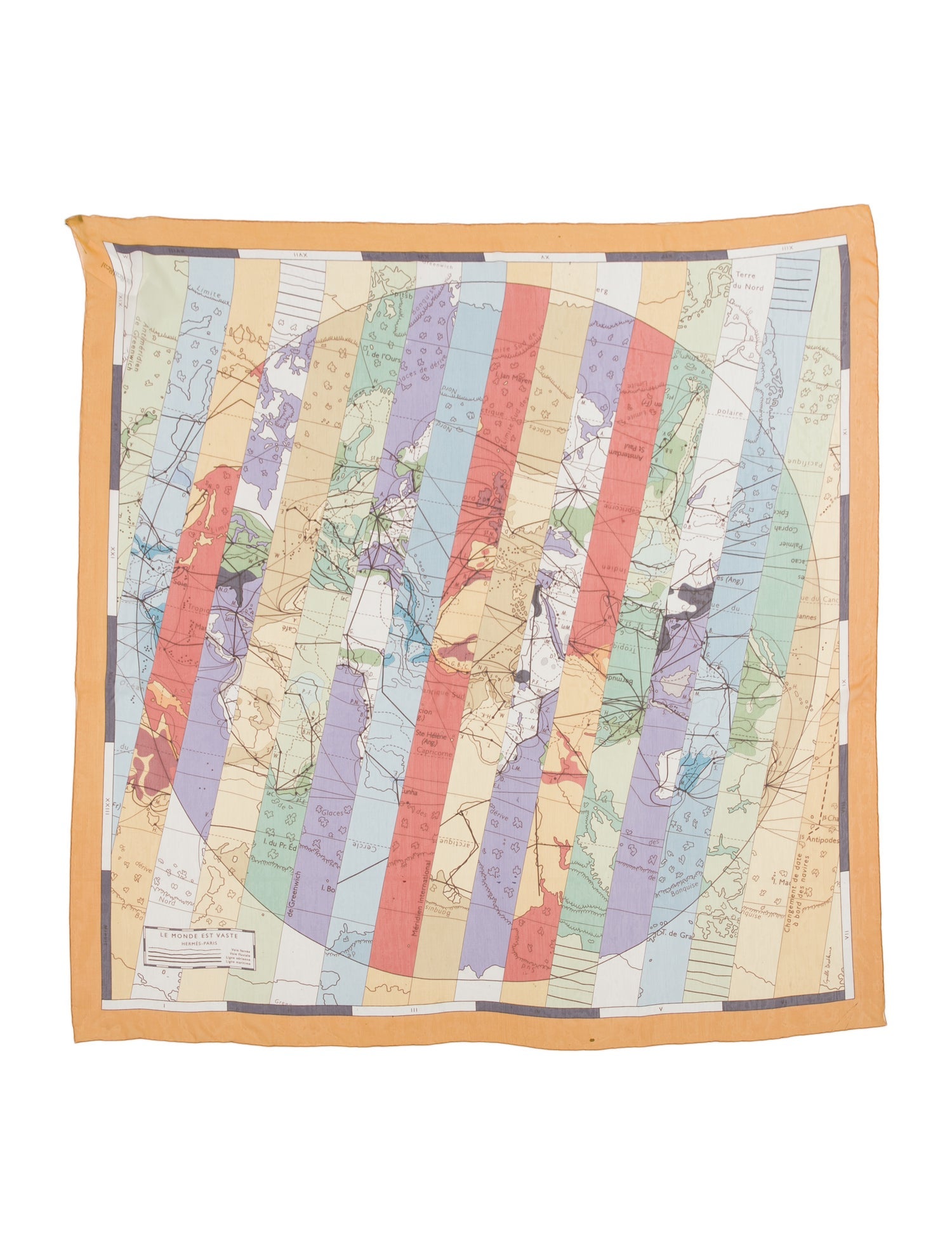 Hermès Le Monde Est Vaste Mousseline Silk Shawl