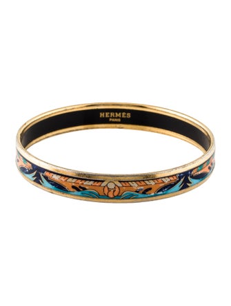 Hermès Narrow Enamel Bangle Bracelet