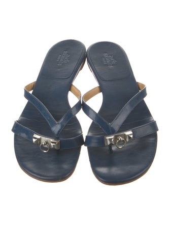 Hermès Corfou Leather Slides
