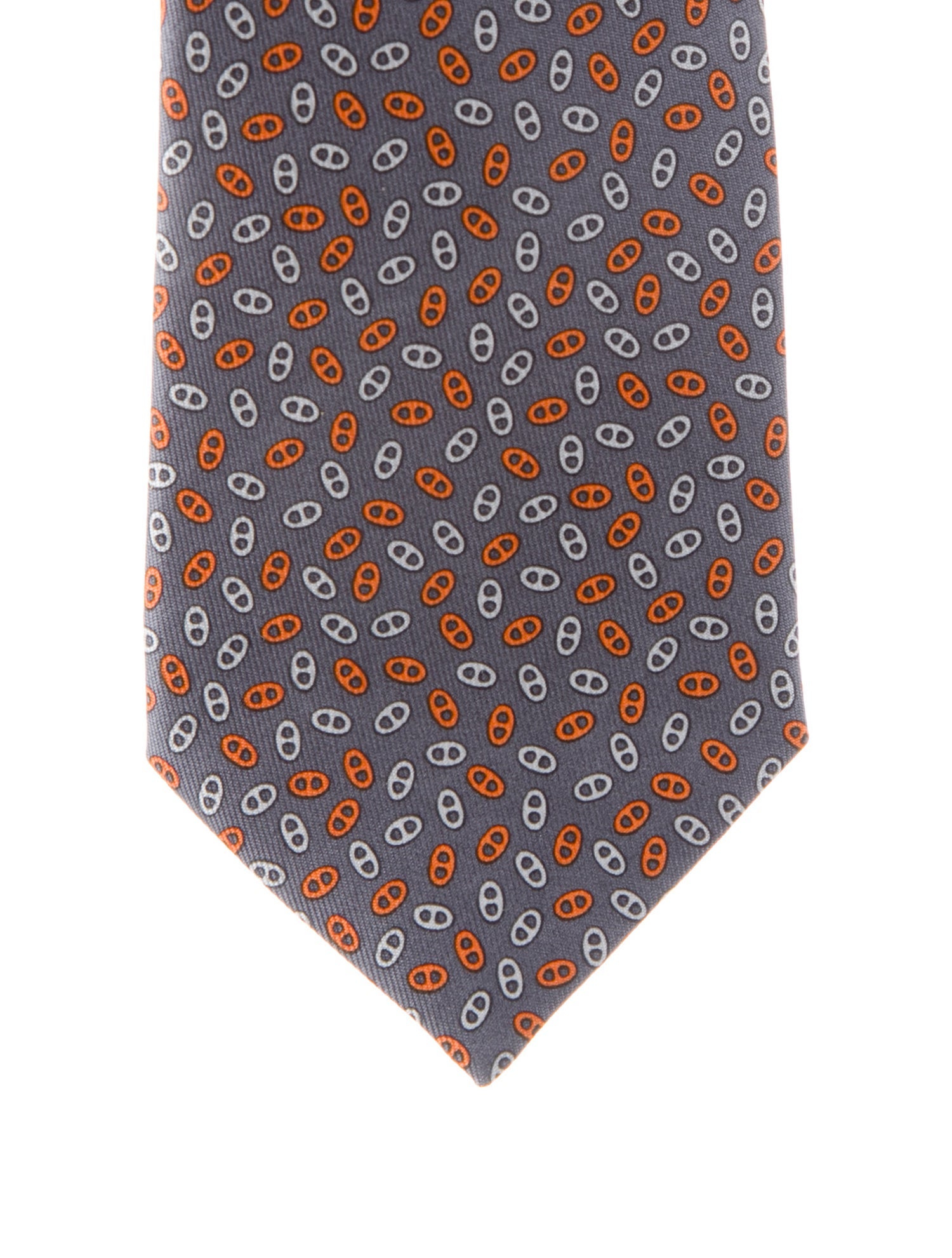 Hermès pattern print silk tie