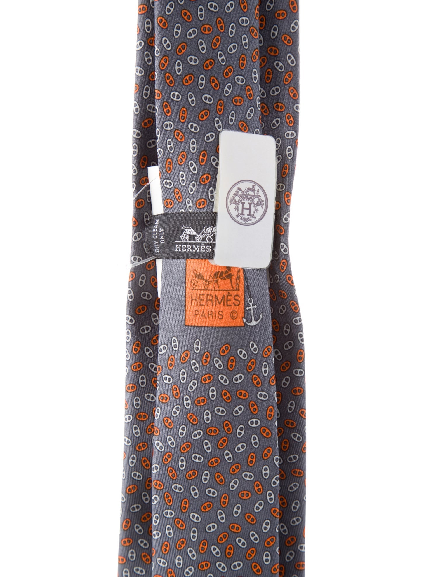 Hermès pattern print silk tie