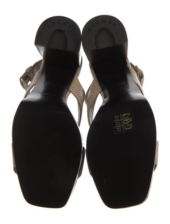 Hermès Ilona 90 Lizard Slingback Sandals