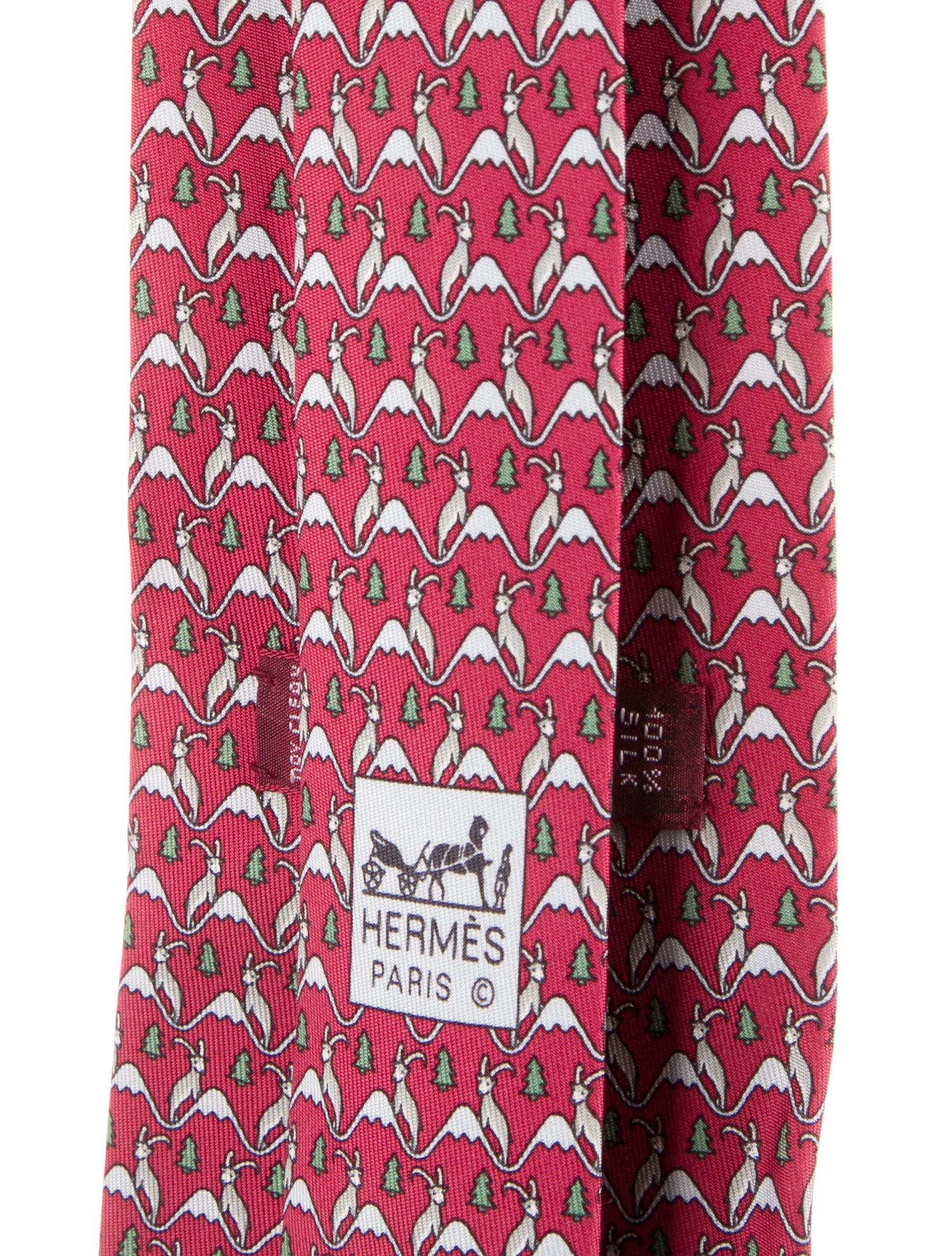 Hermès Pattern Print Silk Tie