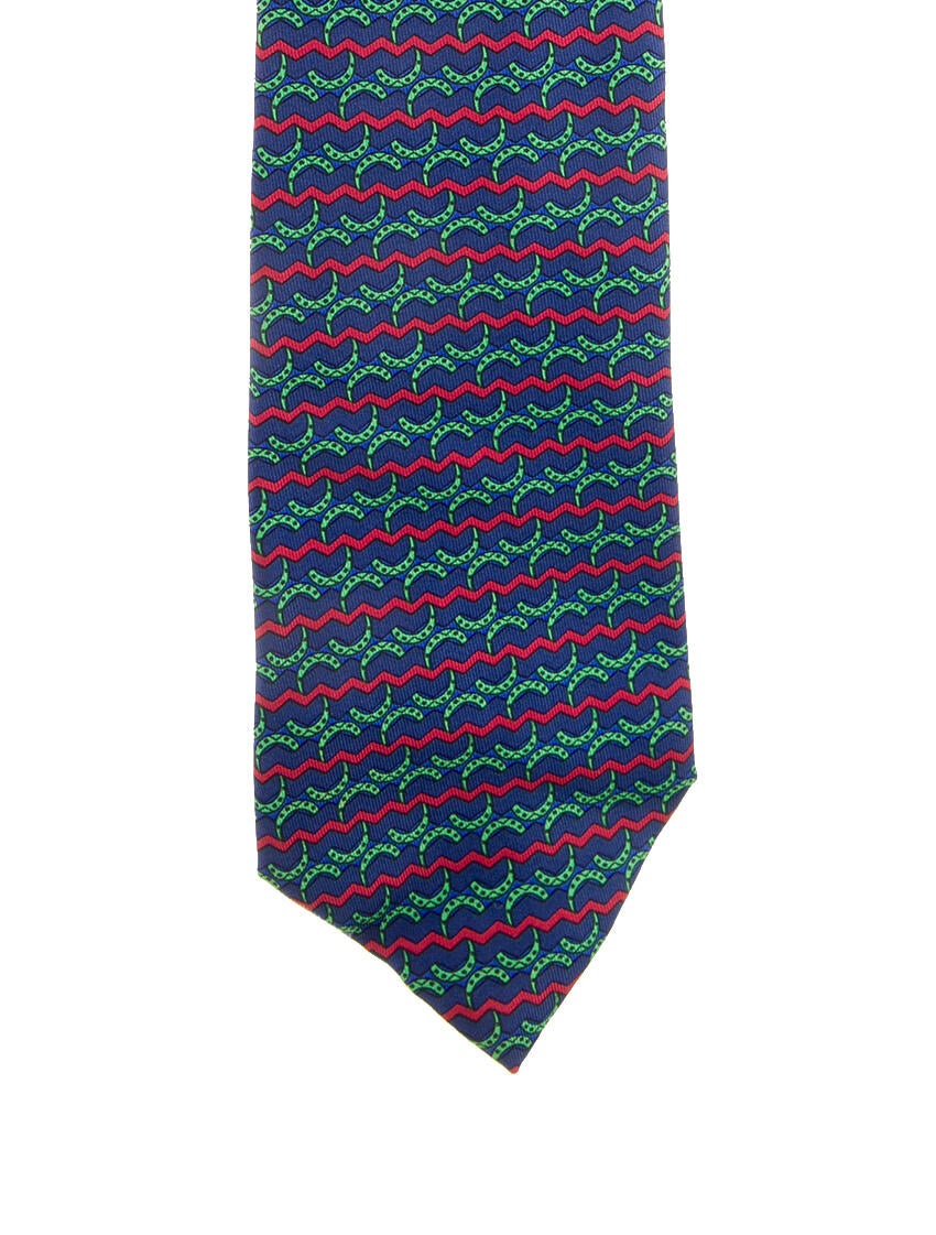 Hermès Pattern Print Silk Tie
