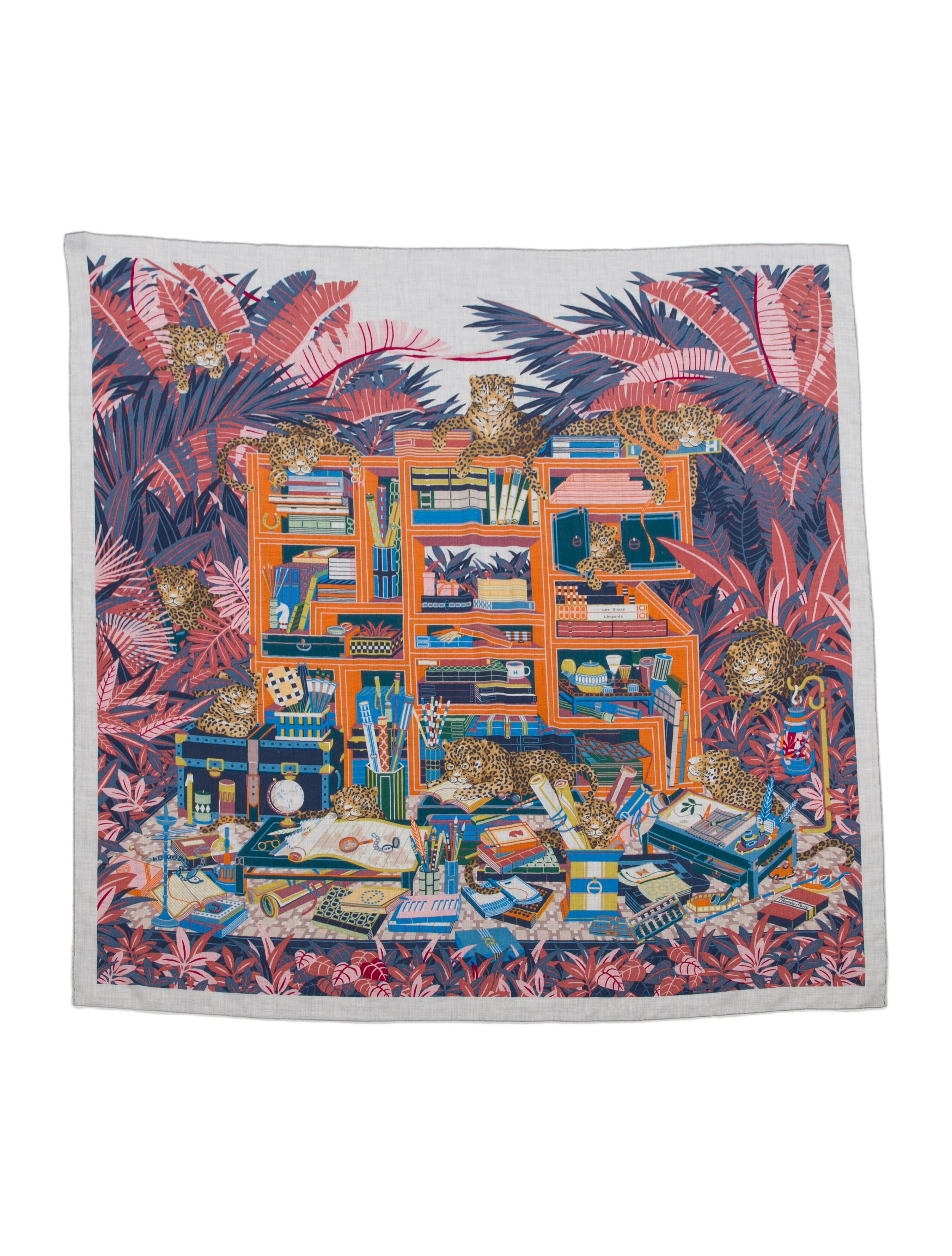 Hermès Les Douze Leopards Cashmere Shawl