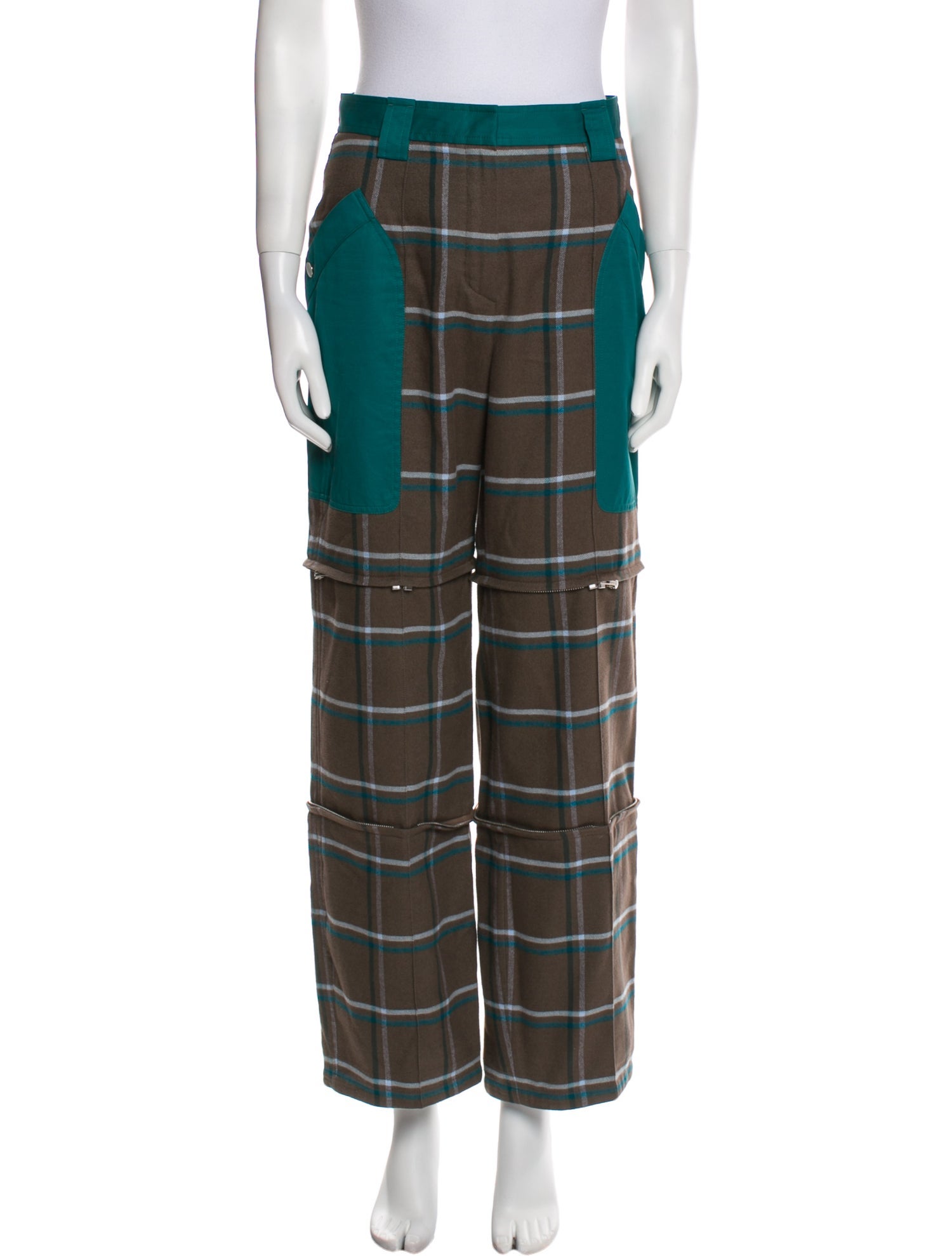 Hermès Plaid Print Wide Leg Pants