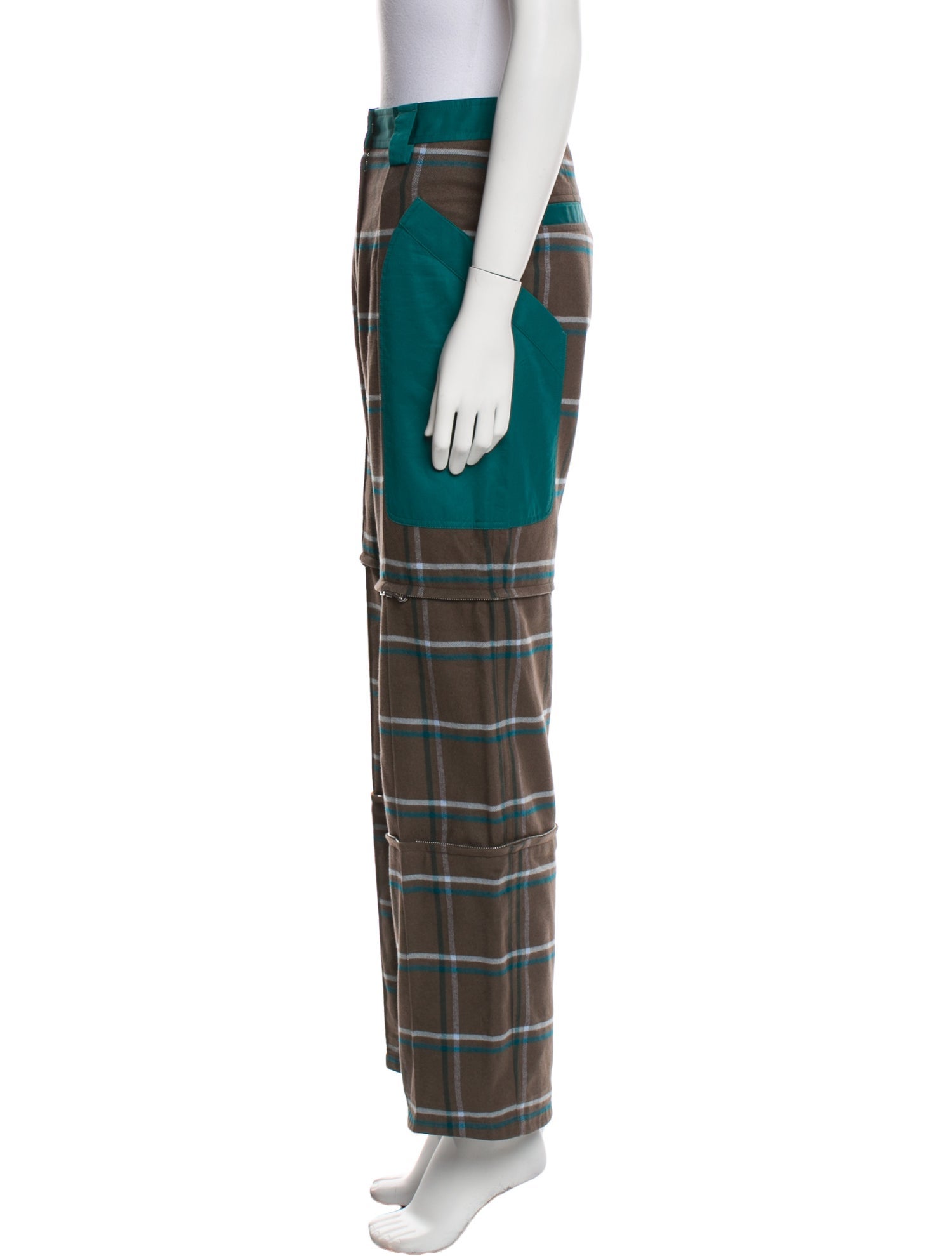Hermès Plaid Print Wide Leg Pants