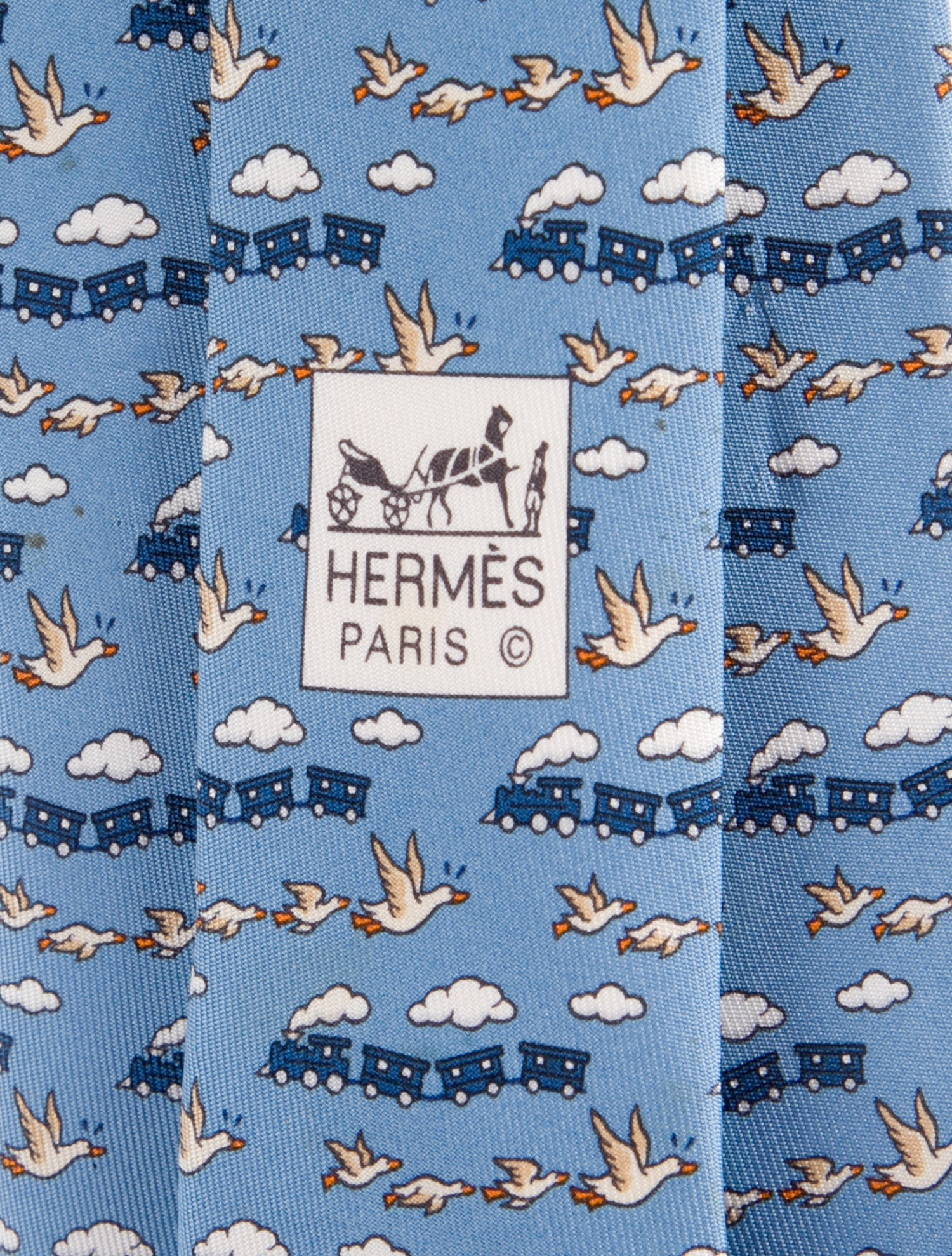 Hermès Pattern Print Silk Tie