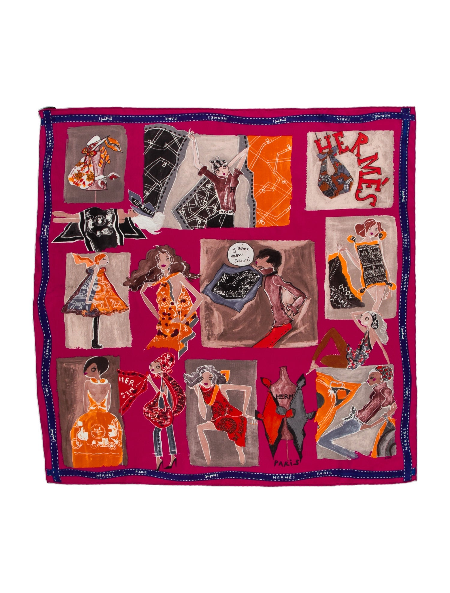 Hermès J'aime Mon Carré Silk Scarf