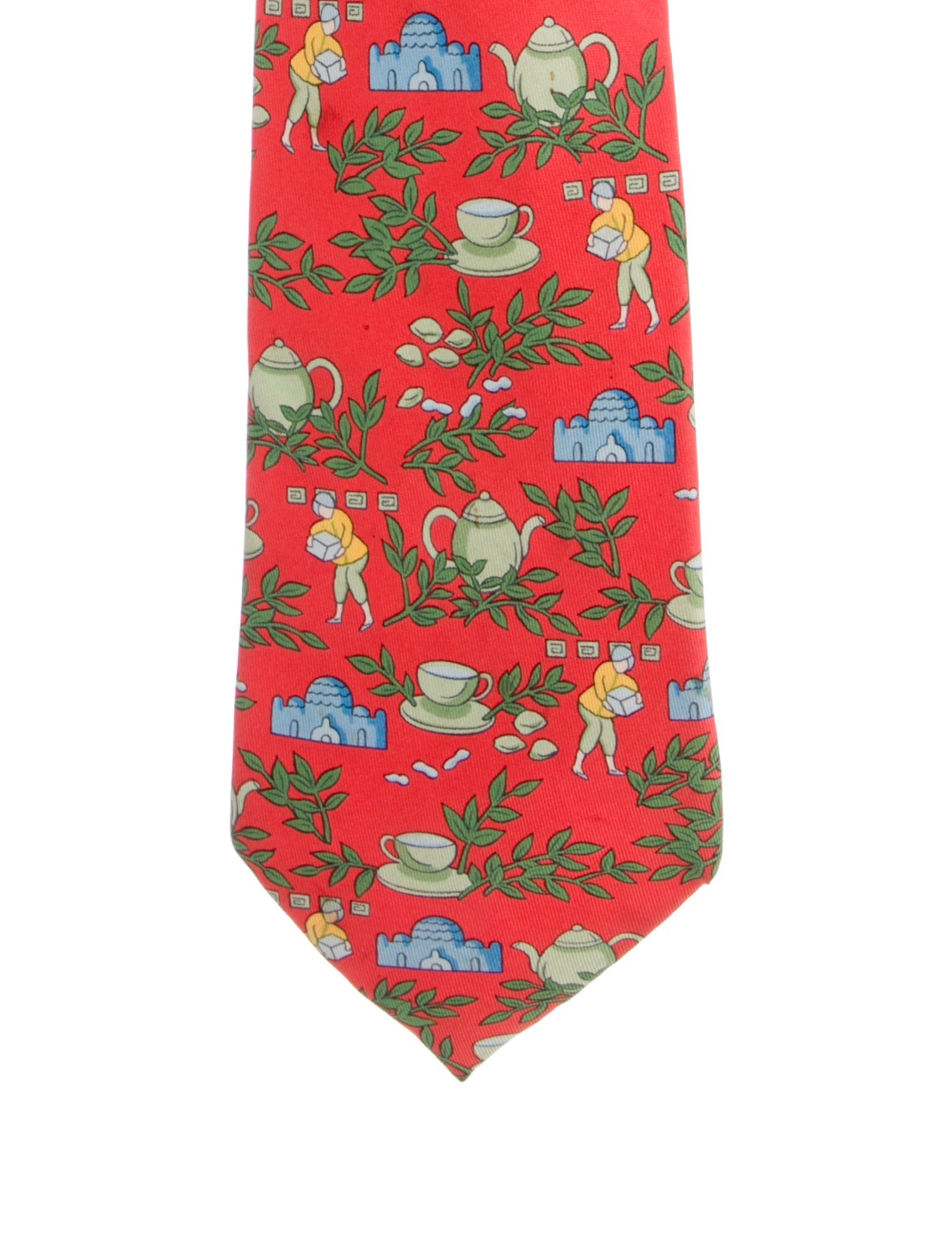 Hermès patterned silk tie