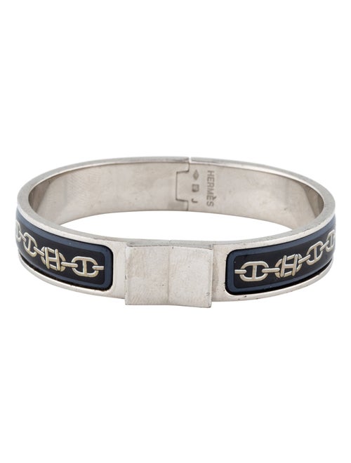 Hermès Loquet Narrow Enamel Cuff Bracelet
