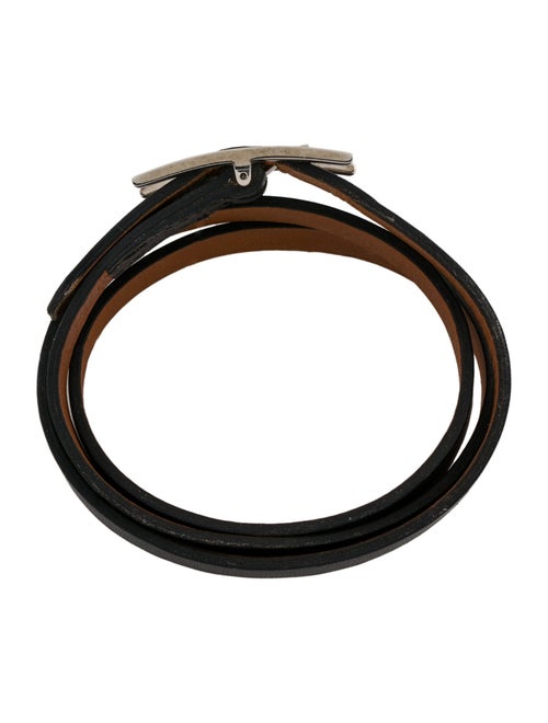 Hermès Leather Hapi 3 MM Wrap Bracelet