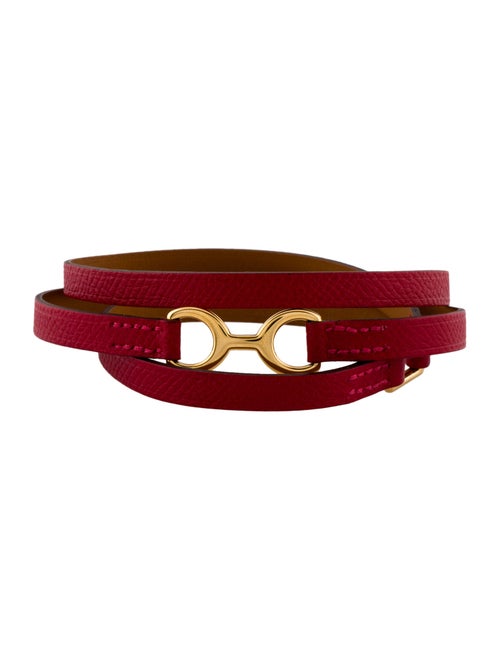 Hermès Leather Dandy Pavane Wrap Bracelet
