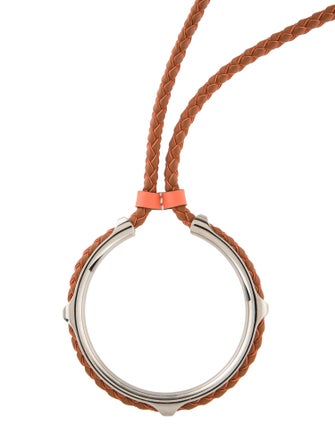 Hermès Hermes Kyoto Leather Pendant Necklace