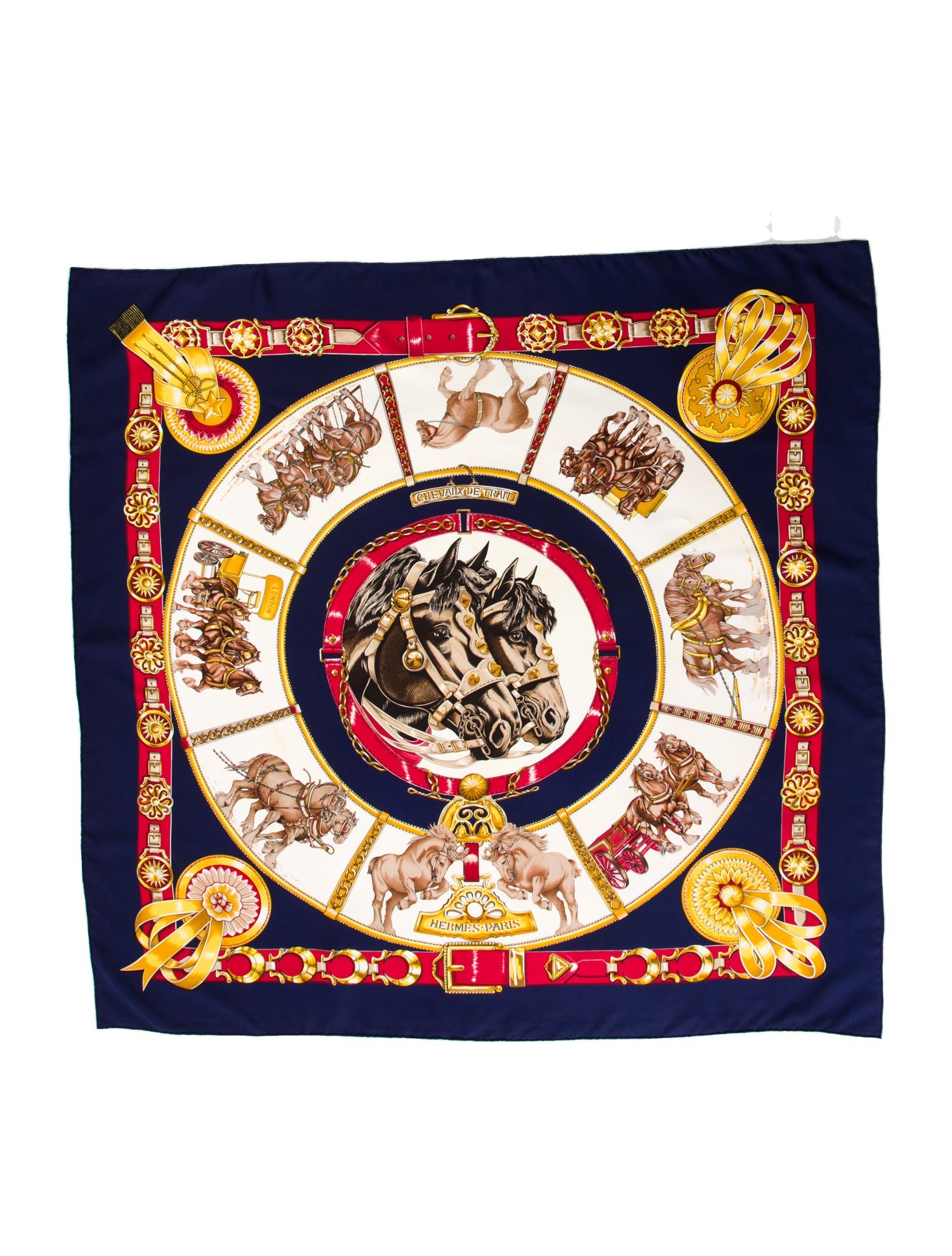 Hermès Chevaux De Trait Silk Scarf