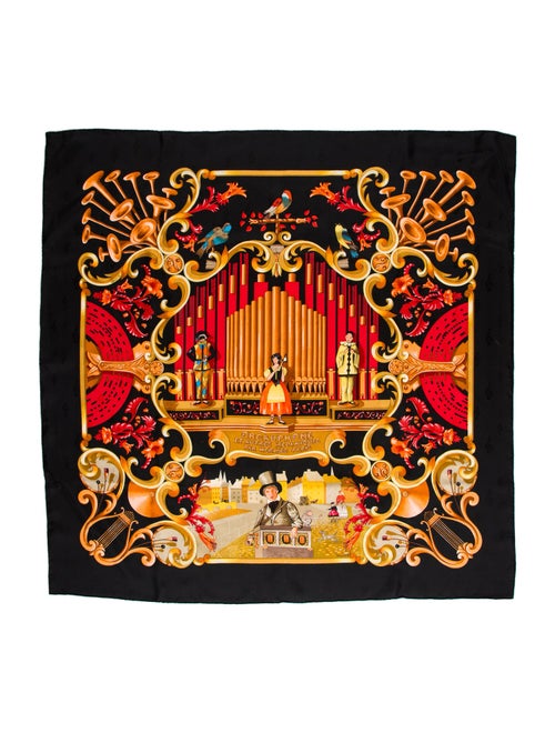 Hermès Orgauphone et Autres Mécaniques Jacquard Silk Scarf