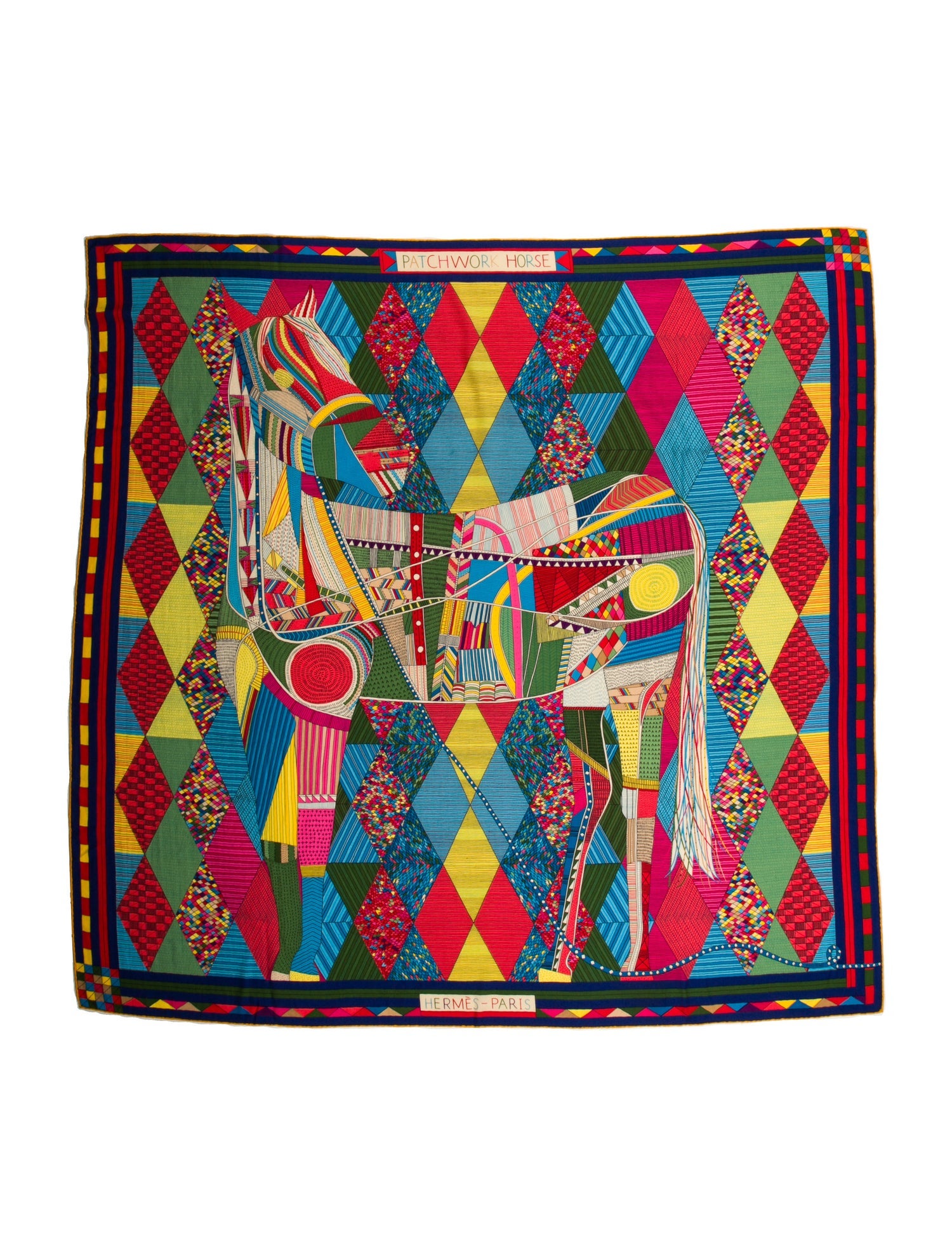 Hermès Patchwork Horse Cashmere Shawl