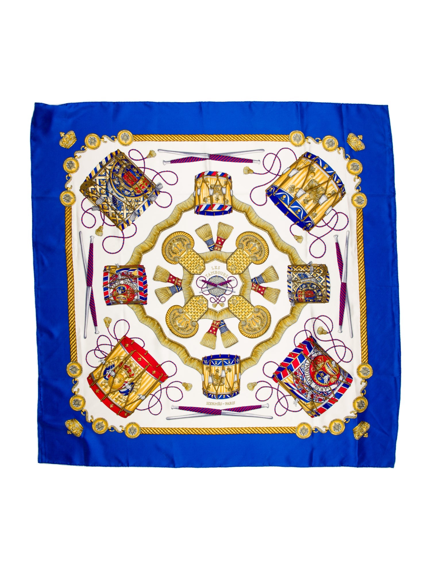 Hermès Les Tambours Silk Scarf