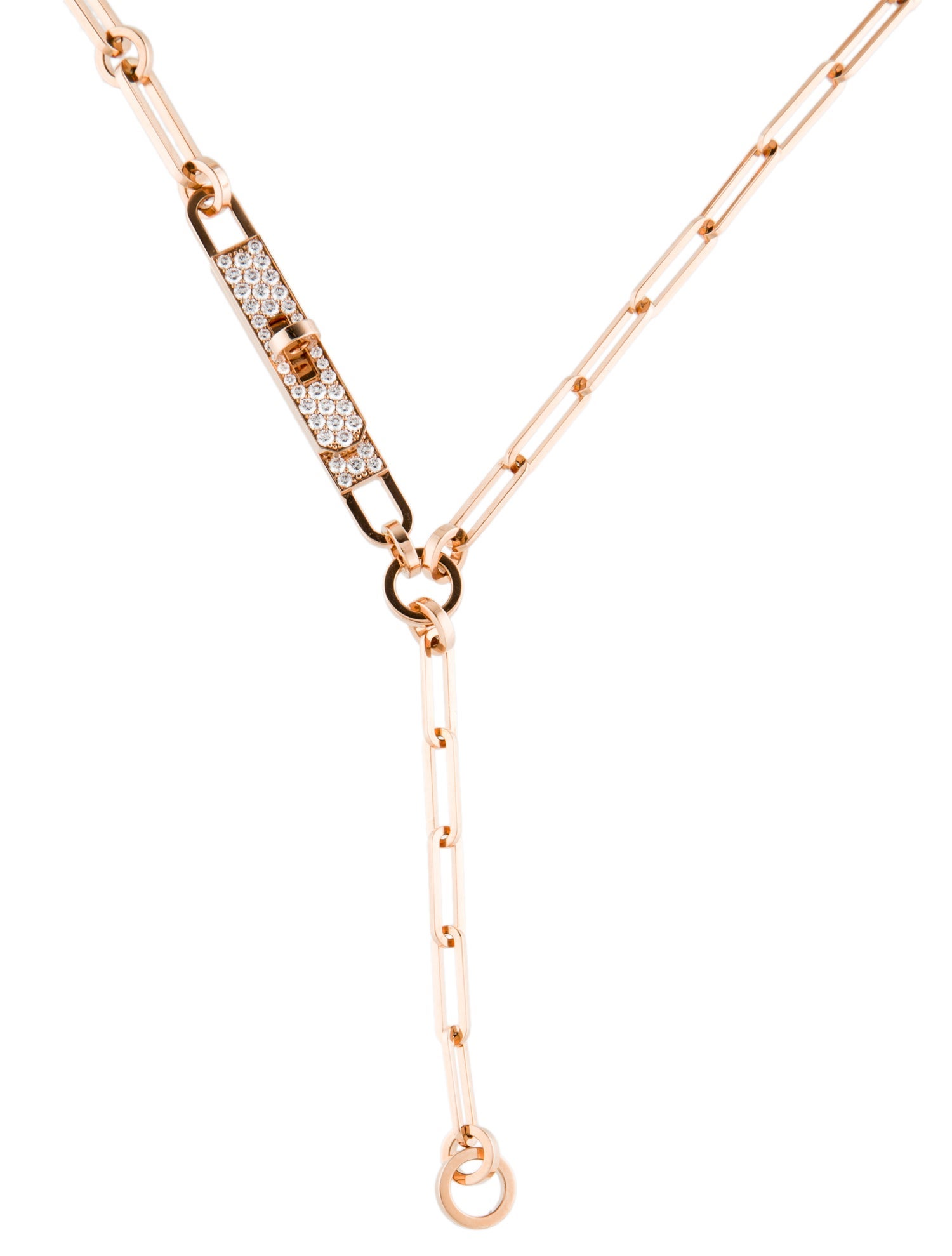 Hermès 18K Diamond Kelly Chaine Double Bracelet, Small Model, Convertible Choker Necklace