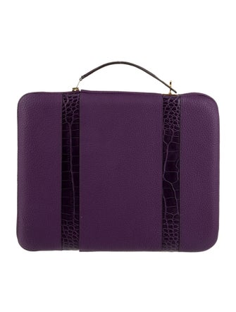 Hermès Clemence & Matte Alligator Petit H Document Laptop Case