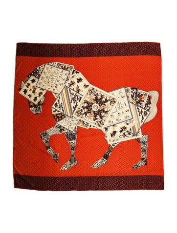 Hermès Scarves and Shawls A Cheval Sur Mon Carré Silk Shawl 140cm