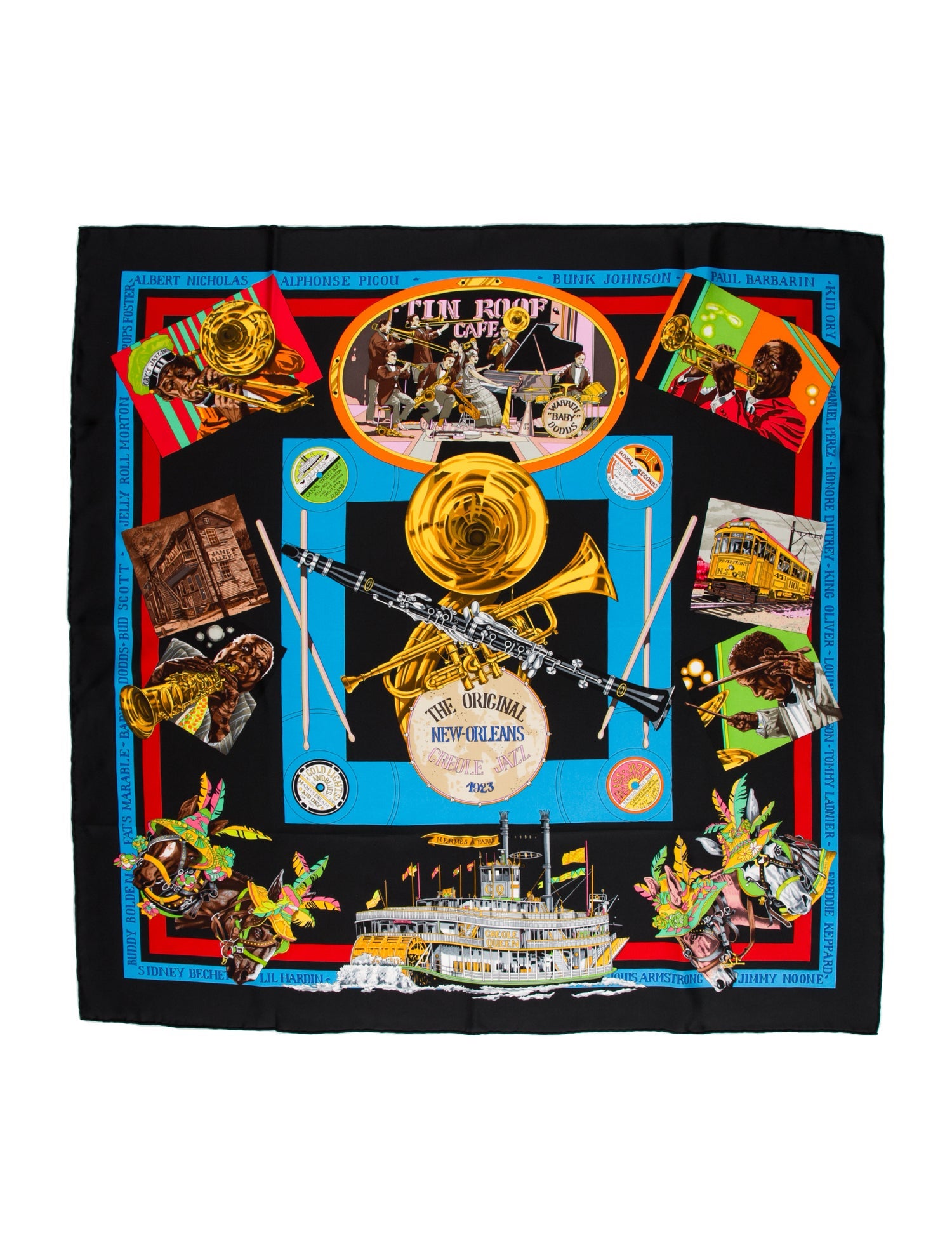 Hermès The Original New Orleans Creole Jazz 1923 Silk Scarf