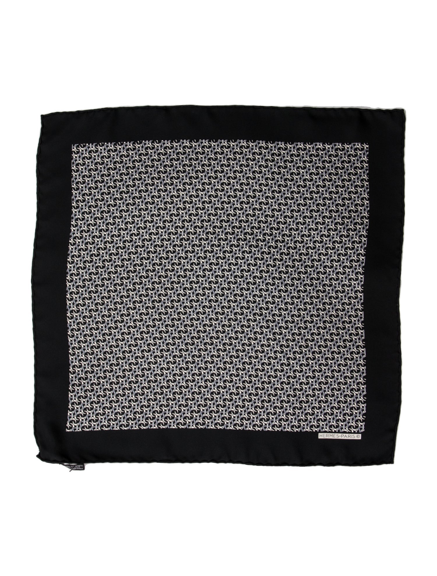 Hermès Patterned Silk Pocket Square