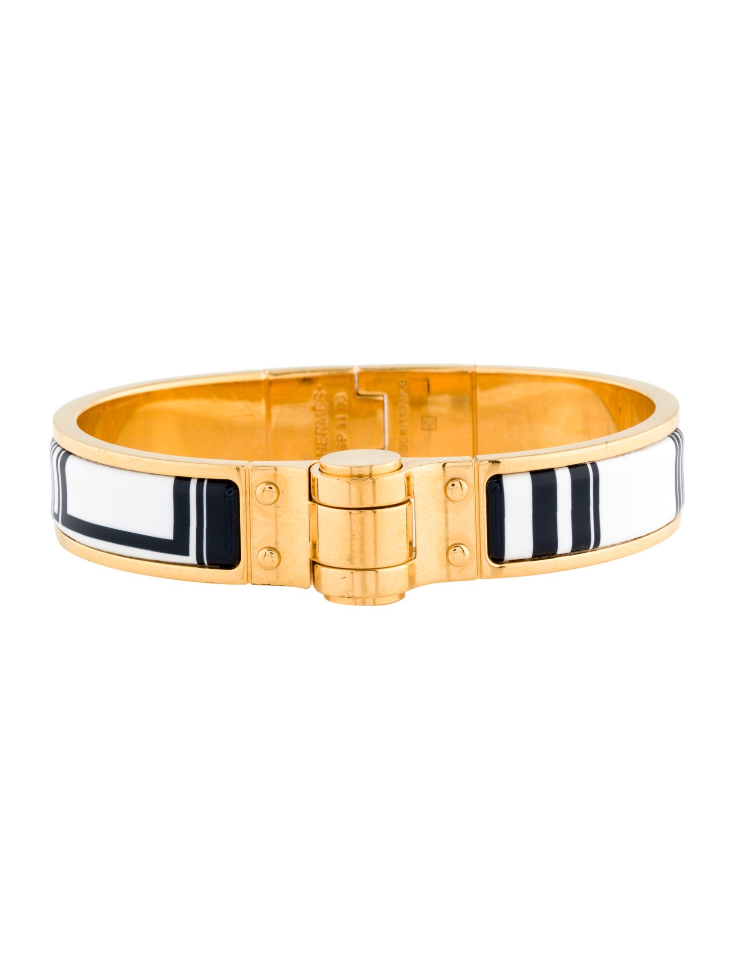 Hermès Narrow Enamel Hinged Bracelet