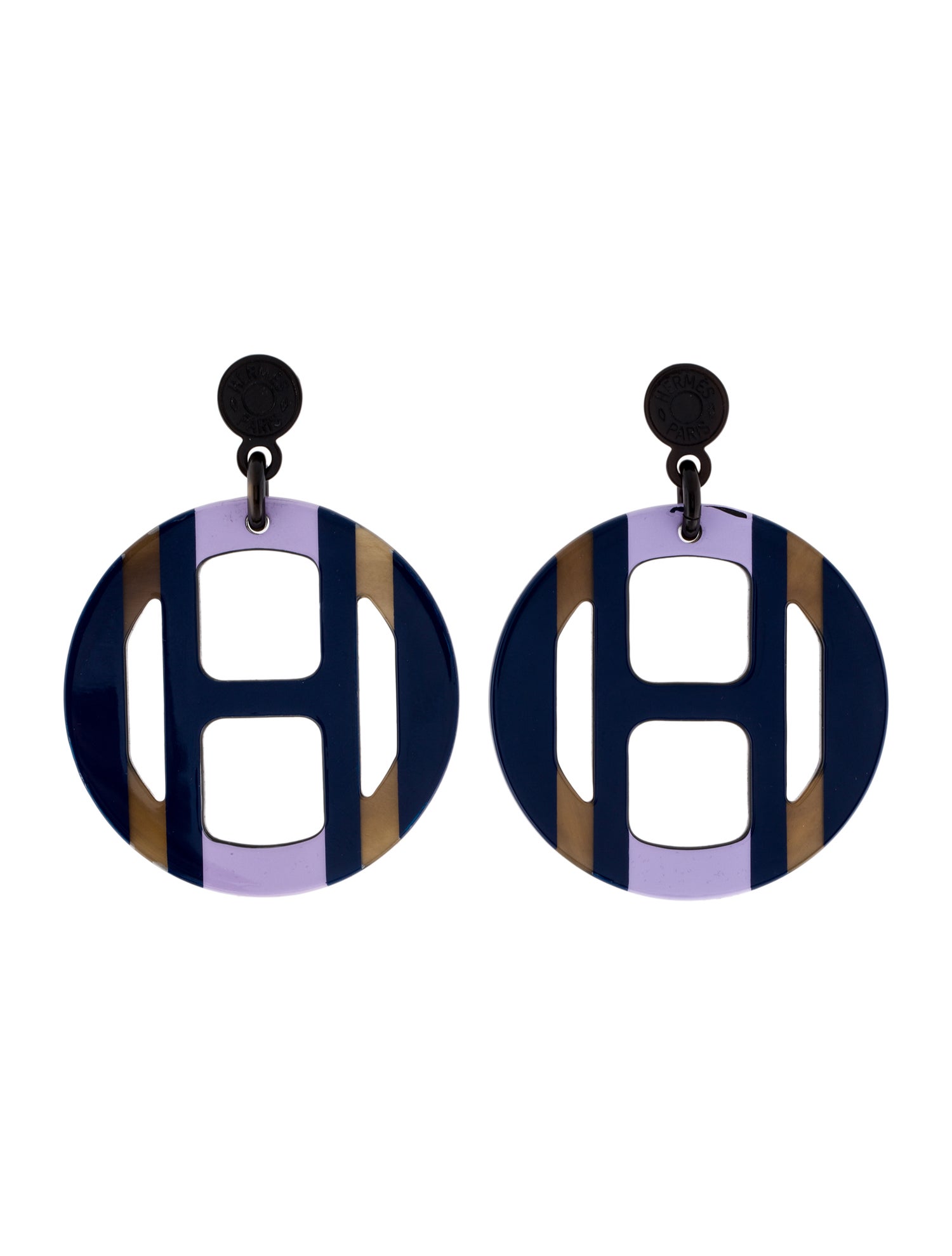 Hermès H Equipe Drop Earrings