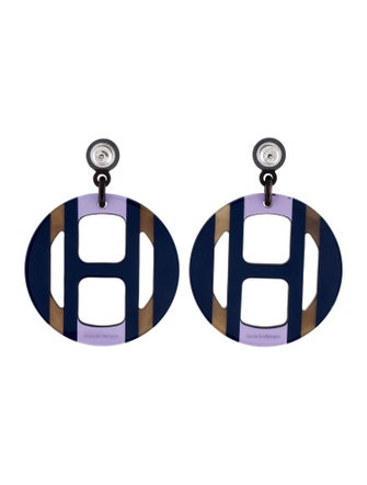 Hermès H Equipe Drop Earrings