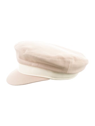 Hermès Leather Trimmed Newsboy Hat