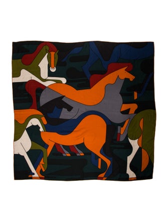 Hermès Brazilian Horses Cashmere Shawl