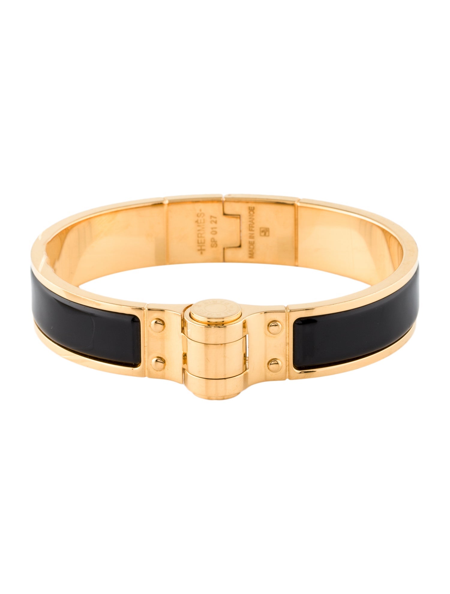 Hermès Narrow Hinged Enamel Bracelet