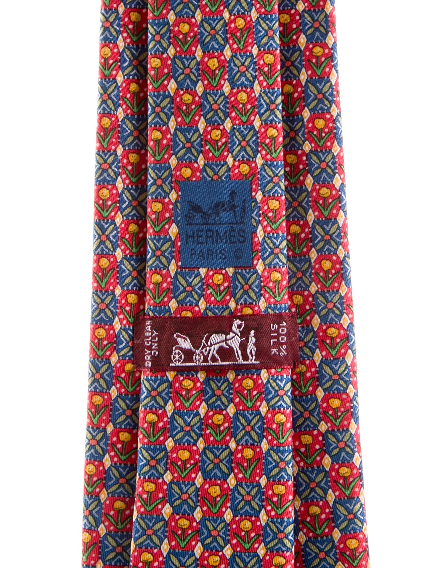 Hermès Pattern Print Silk Tie