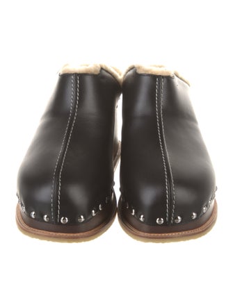 Hermès Earth Leather Mules