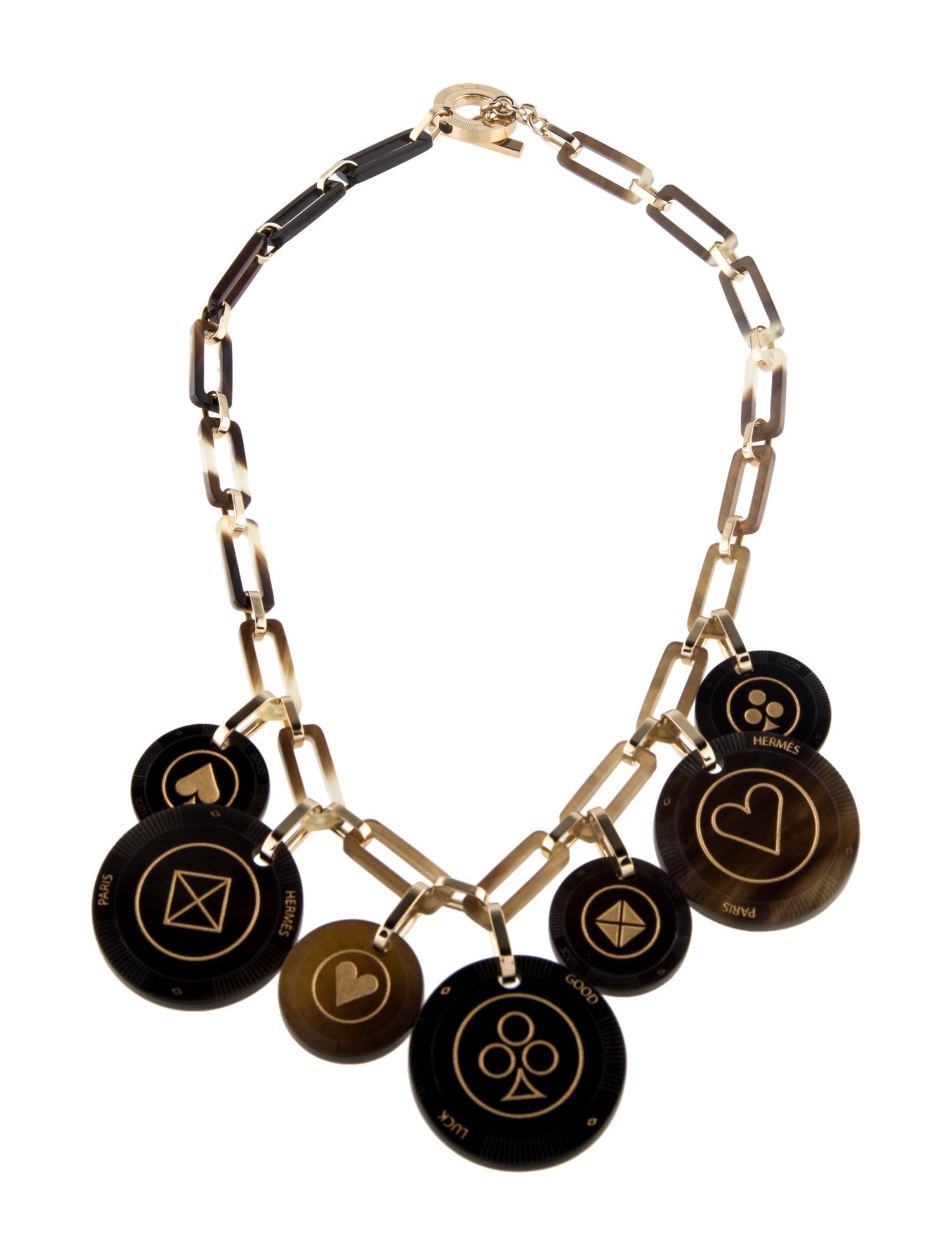 【HERMES】Faites Vos Jeux necklace, large model Hermès Horn Faites Vos Jeux Large Necklace - 18K Yellow Gold