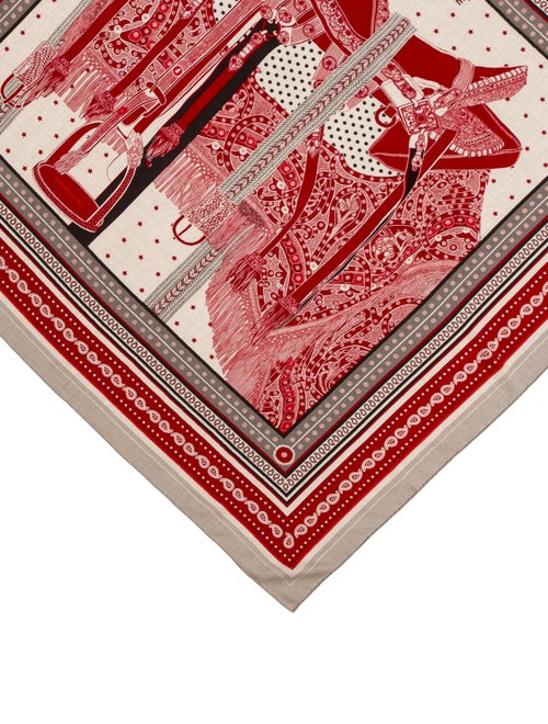 Hermès Selle de Dignitaire Bandana Cashmere Cashmere Shawl