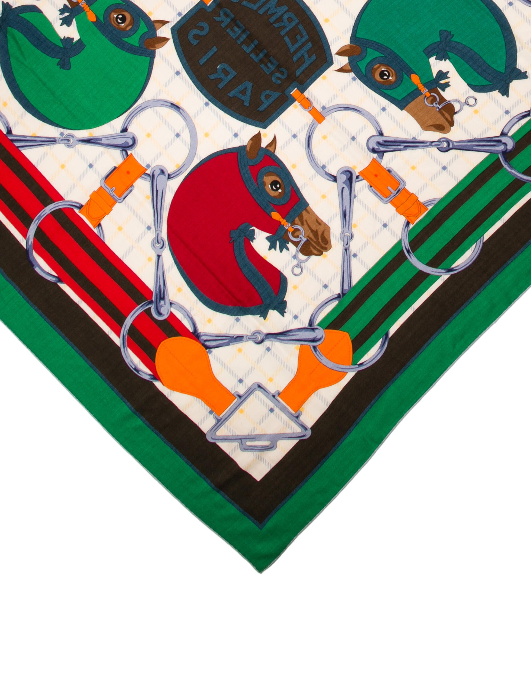 Hermès Sellier Equestrian Cashmere Shawl