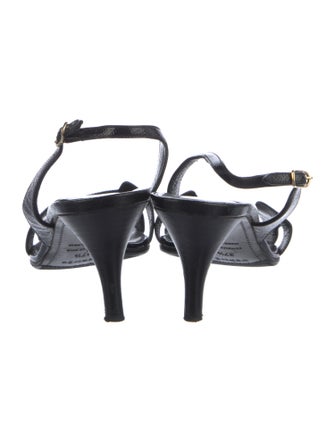 Hermès Night Patent Leather Slingback Sandals