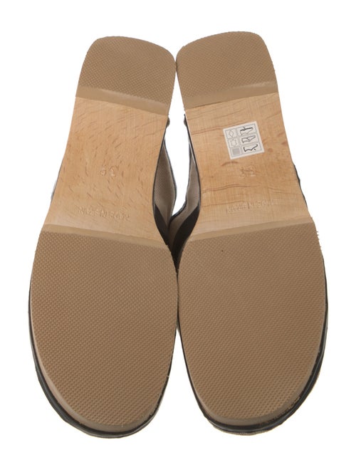 Hermès Canvas Leather Trim Embellishment Mules