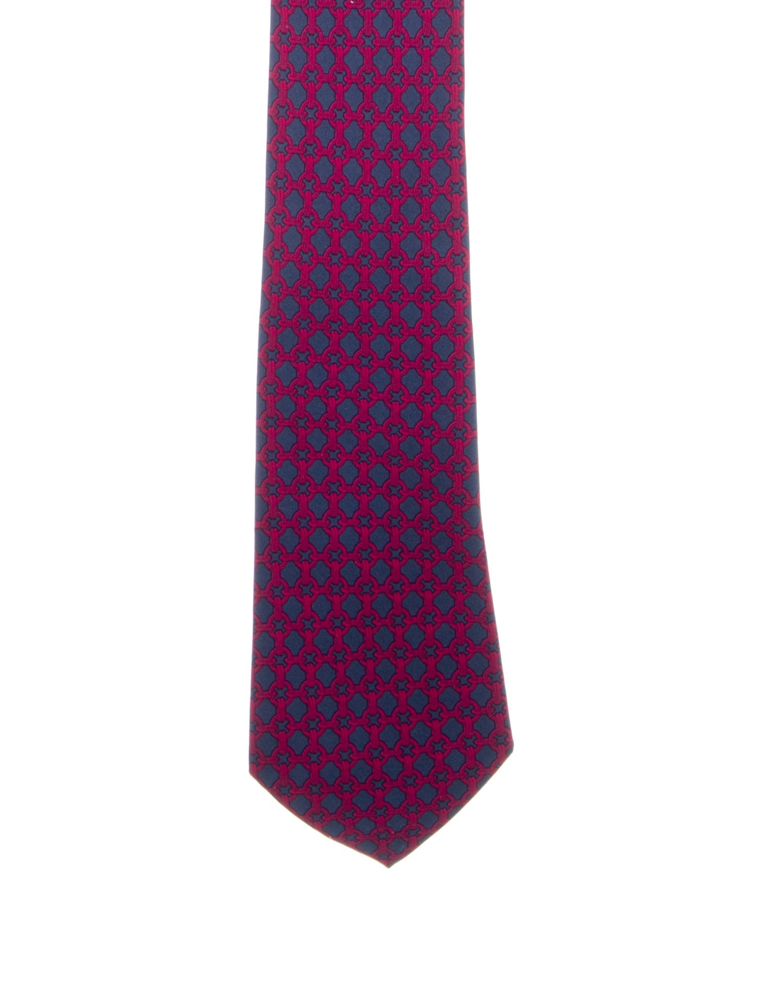Hermès Linked Pattern Silk Tie