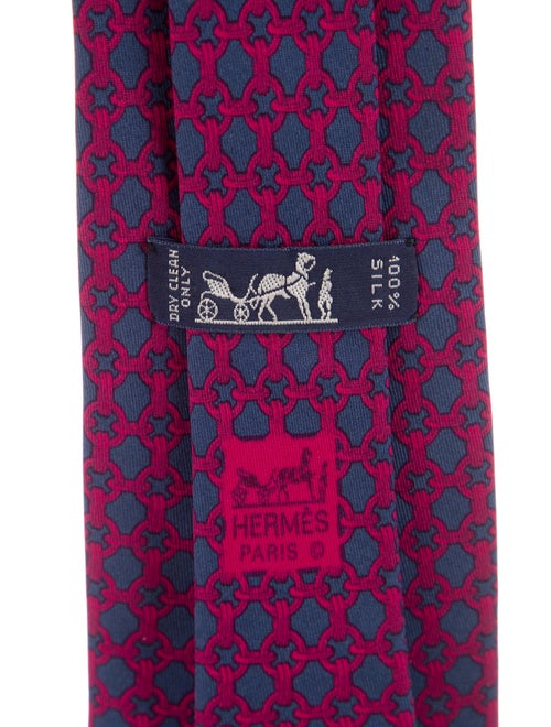 Hermès Linked Pattern Silk Tie