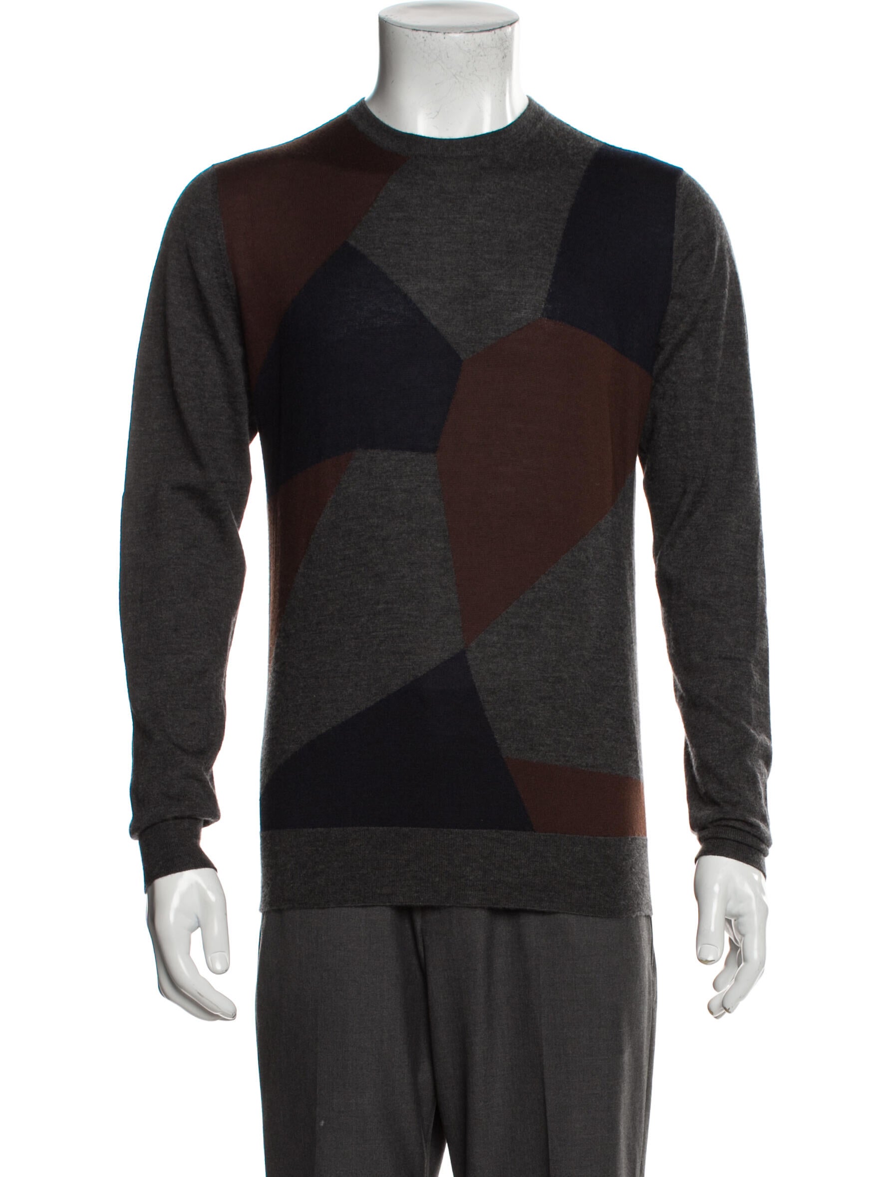 Hermès Cashmere Colorblock Pattern Pullover