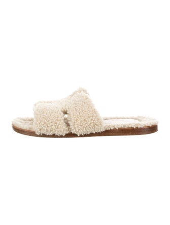 Hermès Shearling Slides