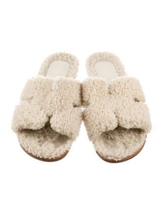 Hermès Shearling Slides